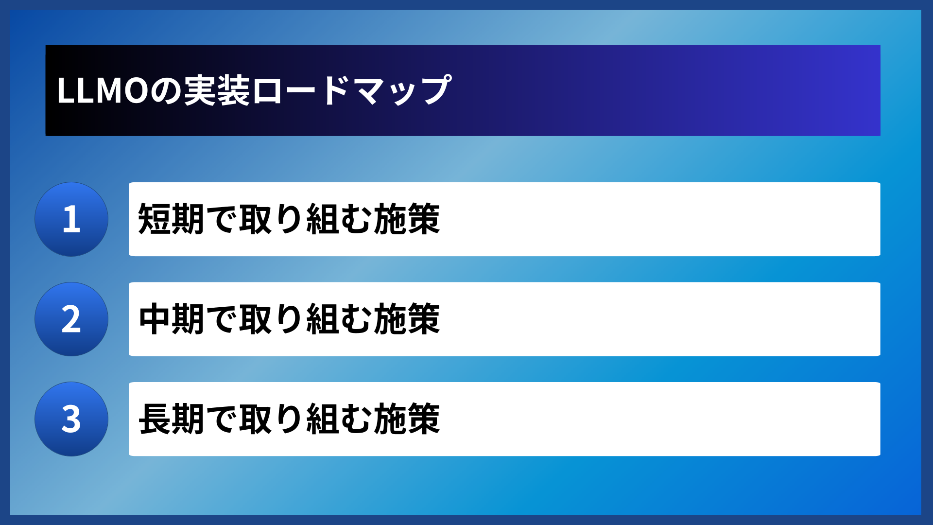LLMOの実装ロードマップ