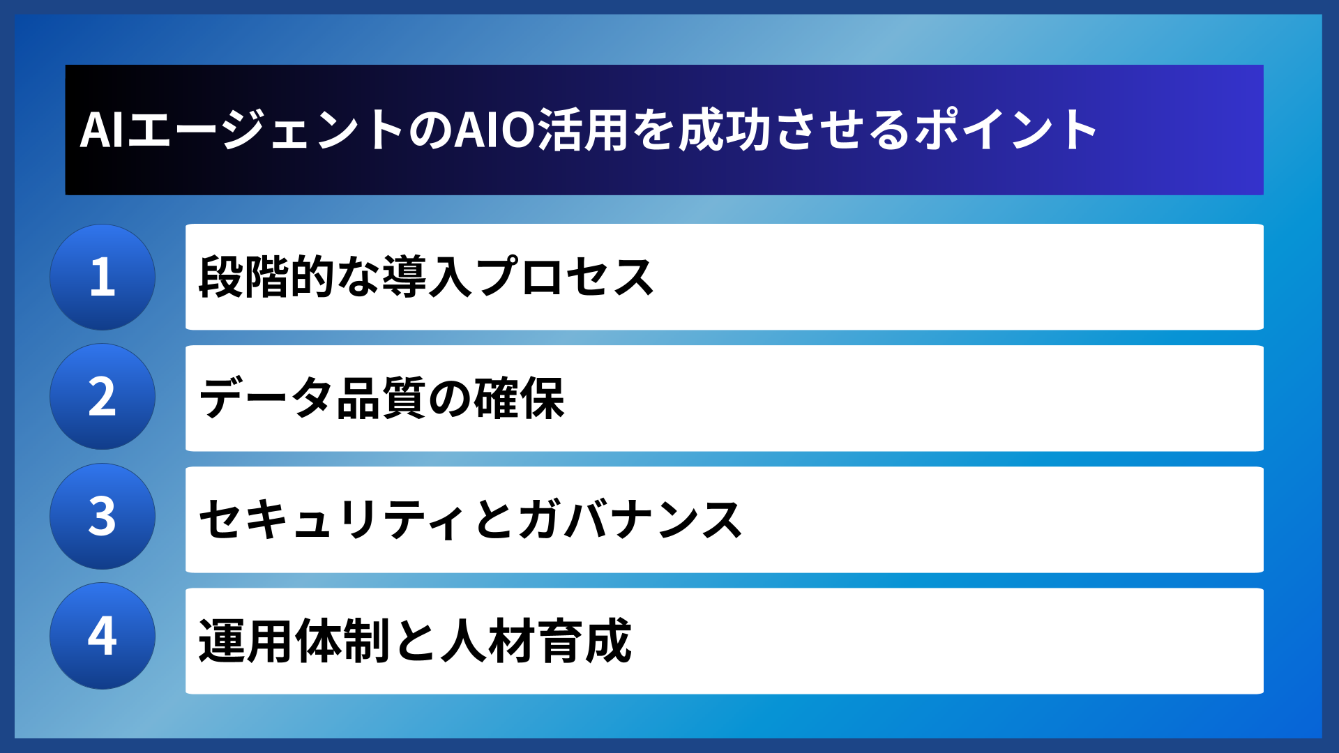 AIエージェントのAIO活用を成功させるポイント