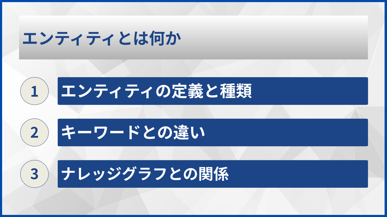 エンティティとは何か