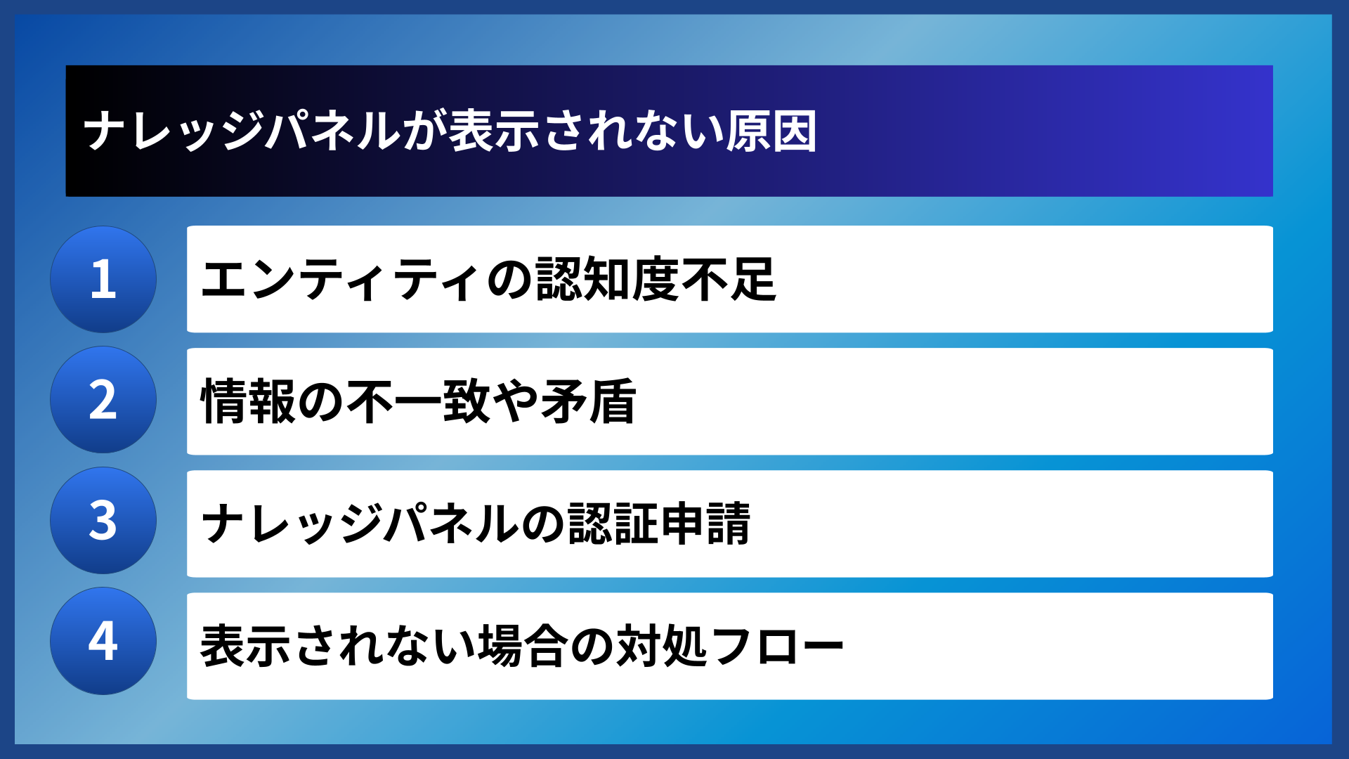 ナレッジパネルが表示されない原因
