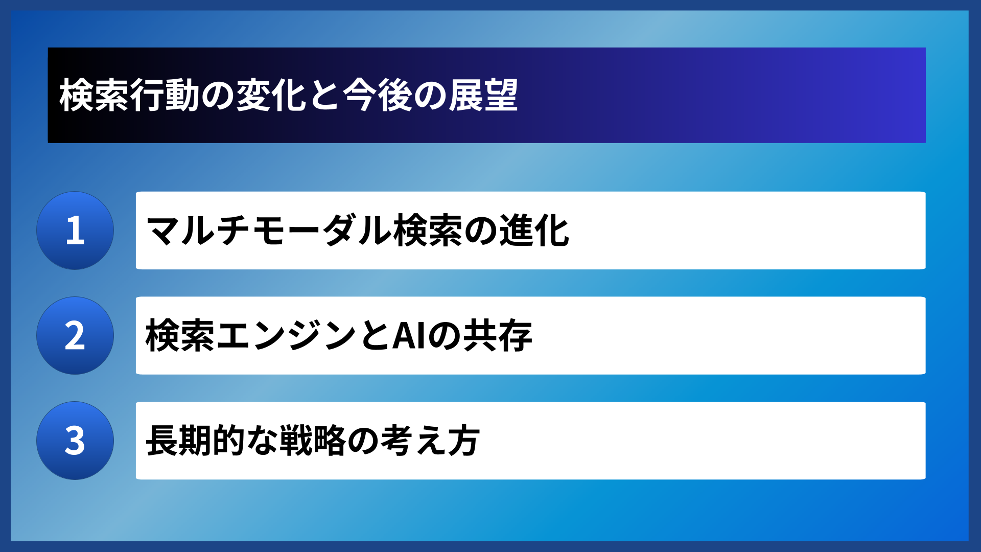 検索行動の変化と今後の展望