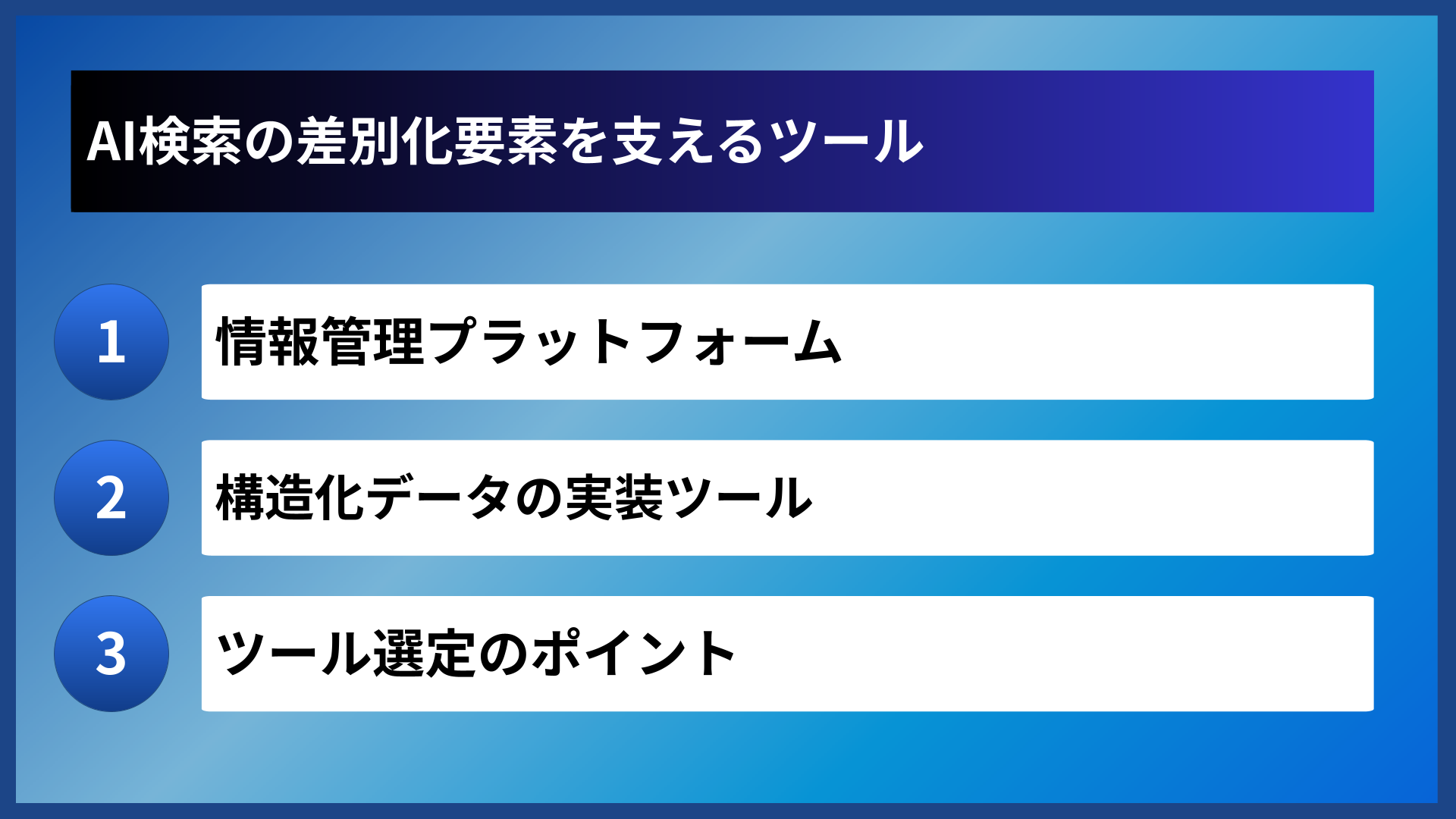AI検索の差別化要素を支えるツール