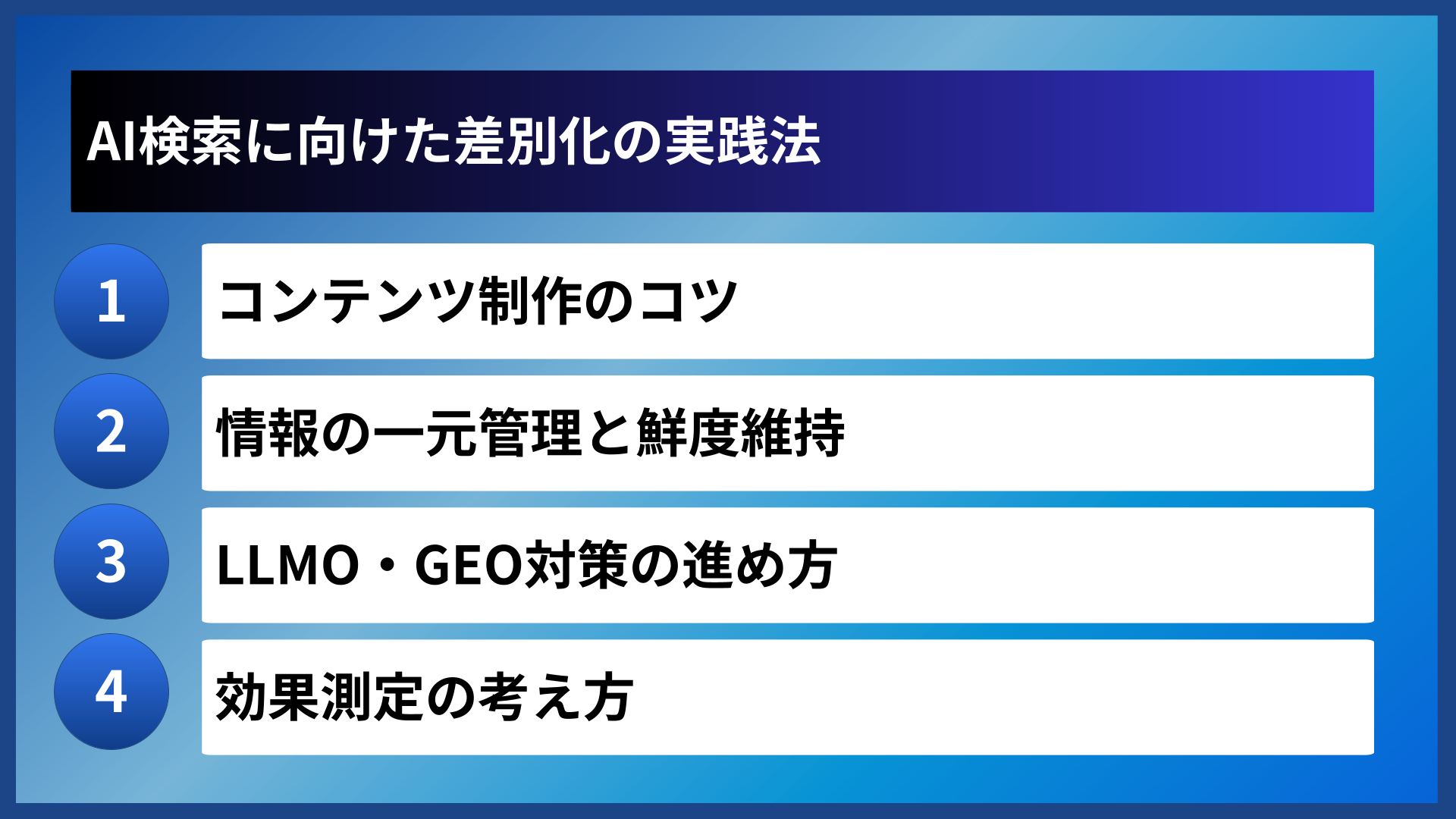 AI検索に向けた差別化の実践法