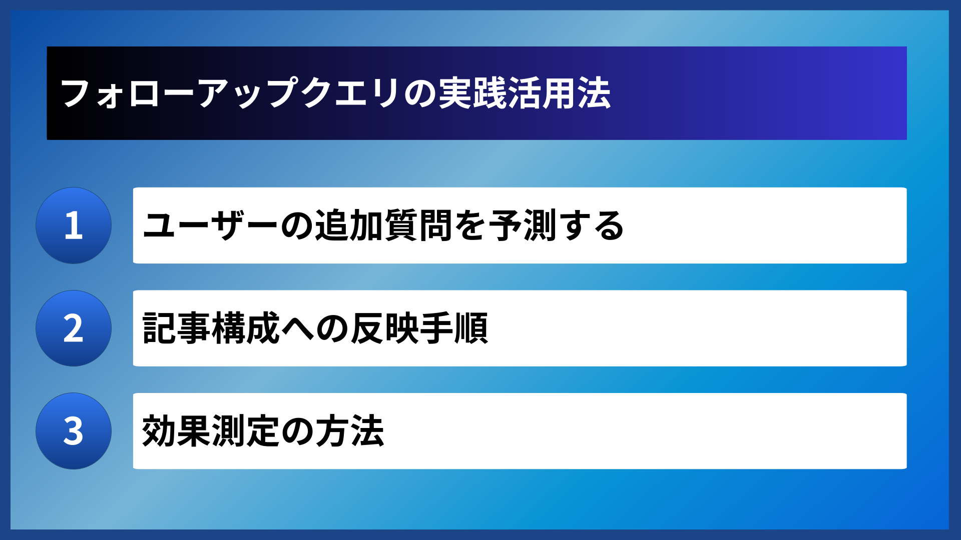 フォローアップクエリの実践活用法