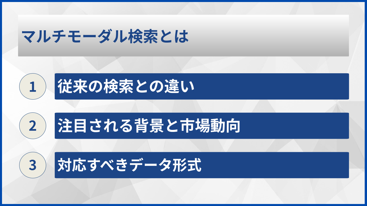 マルチモーダル検索とは