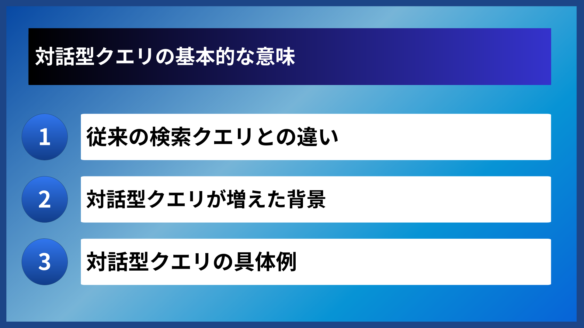 対話型クエリの基本的な意味