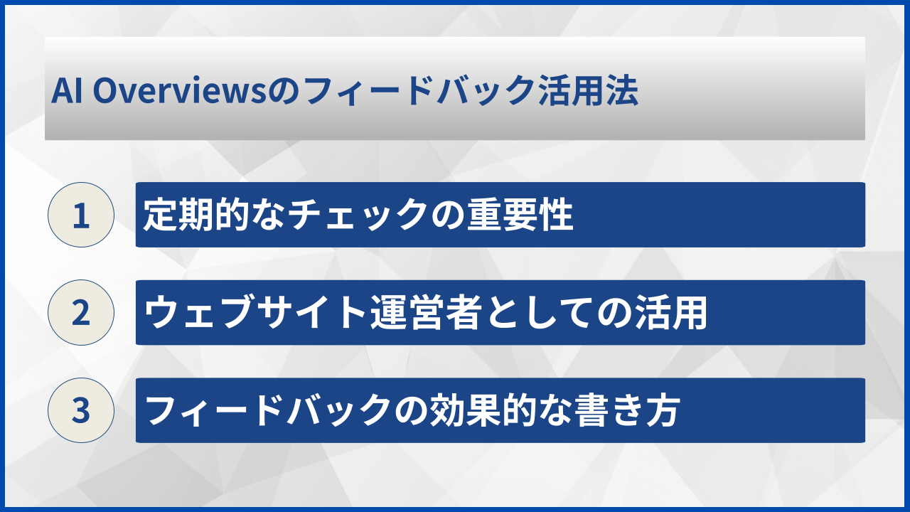 AI Overviewsのフィードバック活用法
