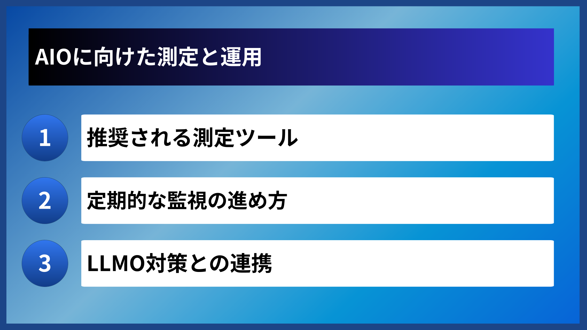 AIOに向けた測定と運用