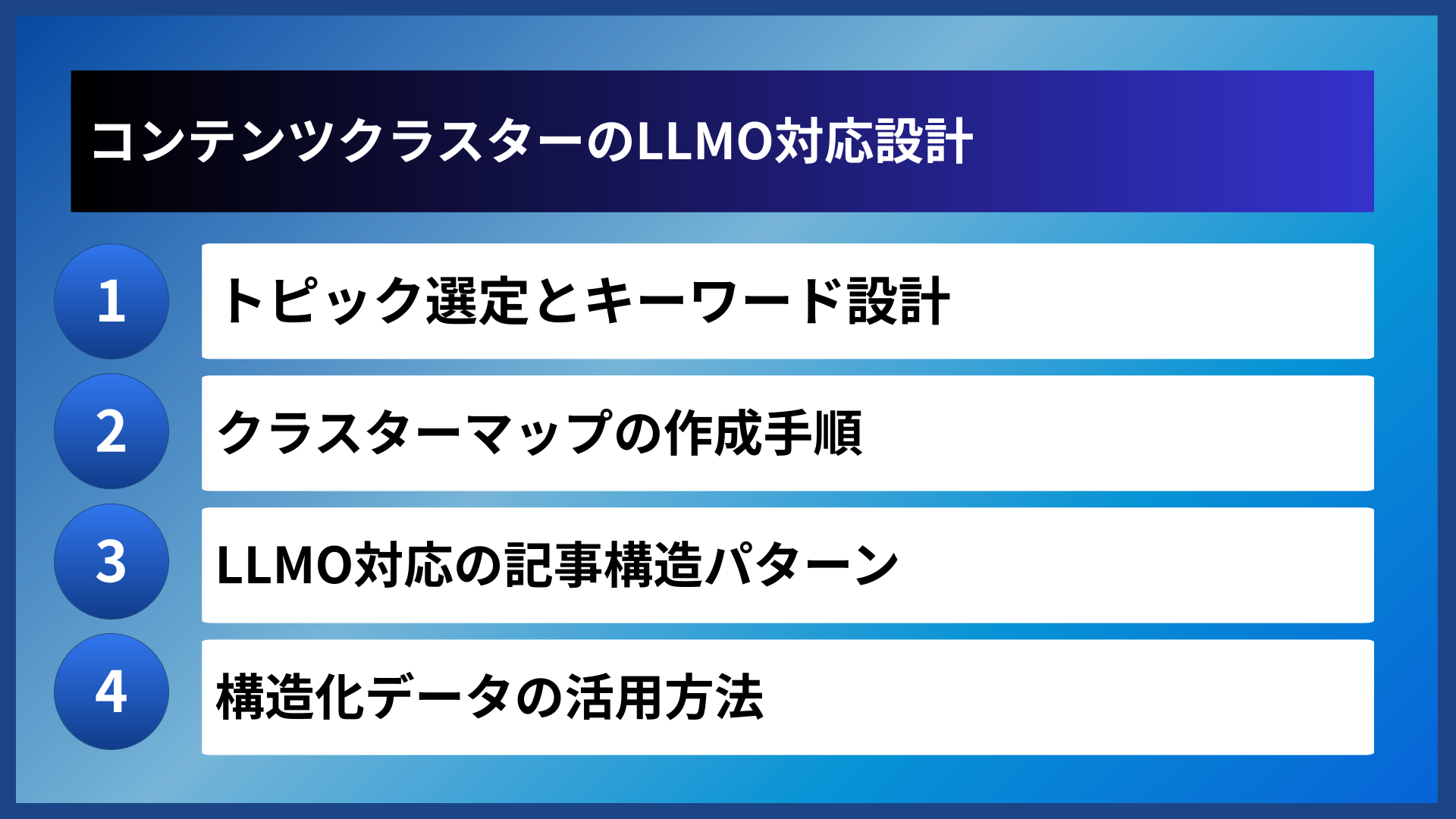 コンテンツクラスターのLLMO対応設計