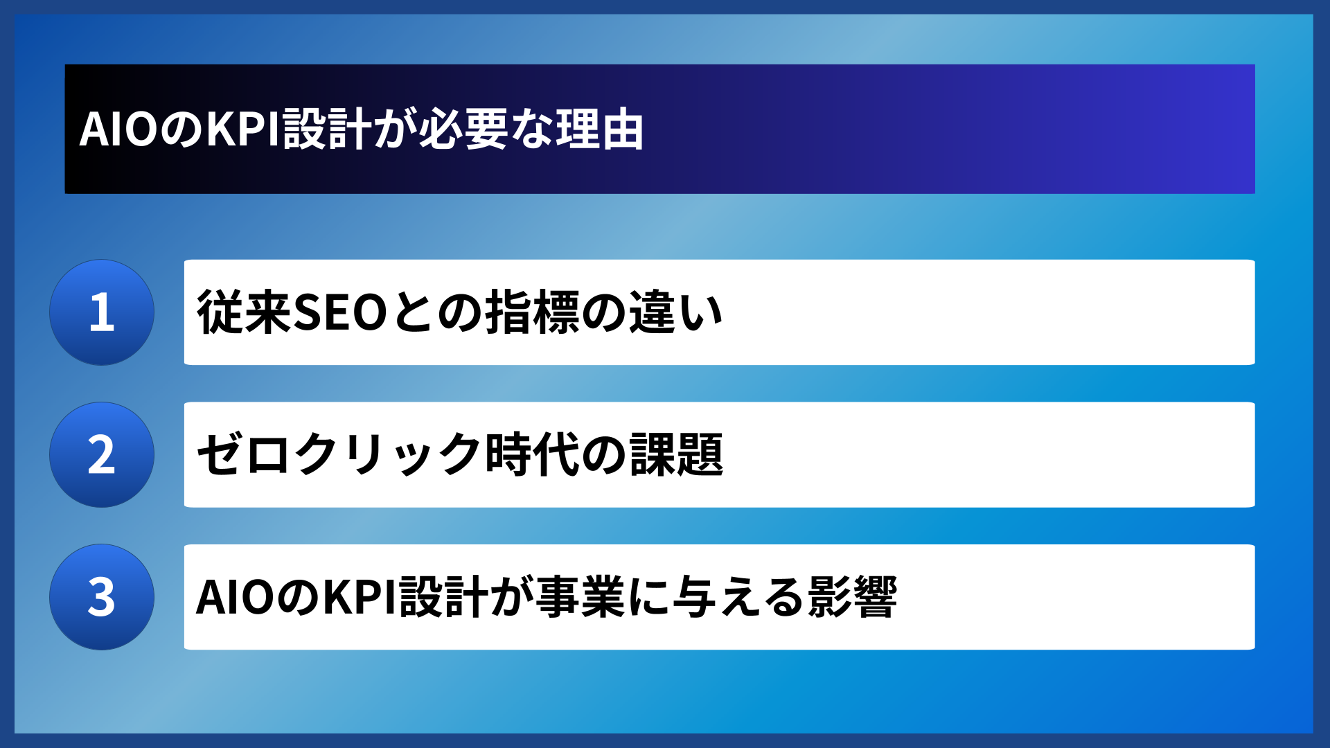 AIOのKPI設計が必要な理由