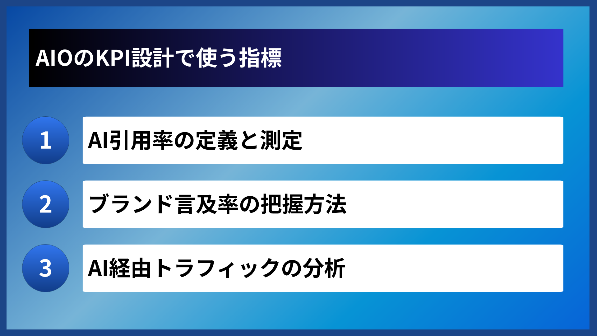 AIOのKPI設計で使う指標