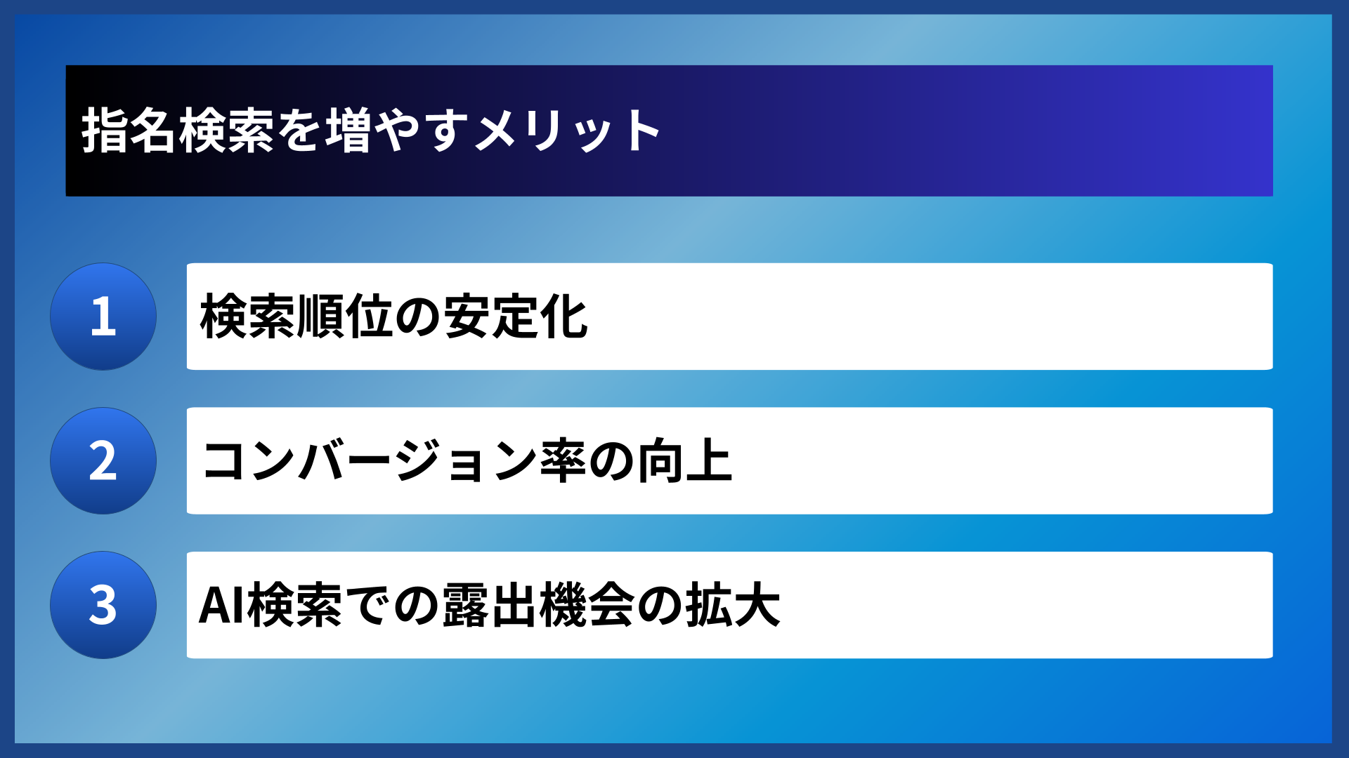 指名検索を増やすメリット