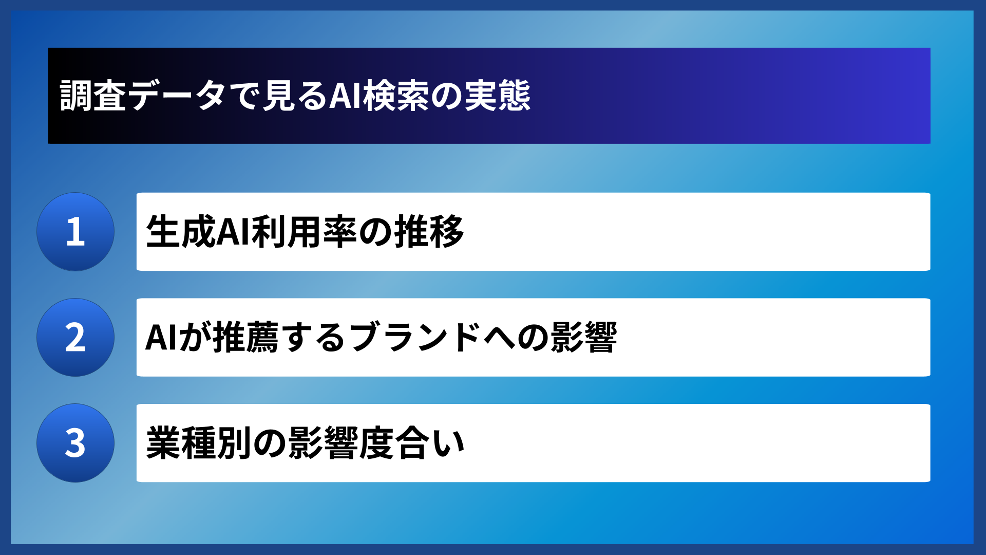 調査データで見るAI検索の実態