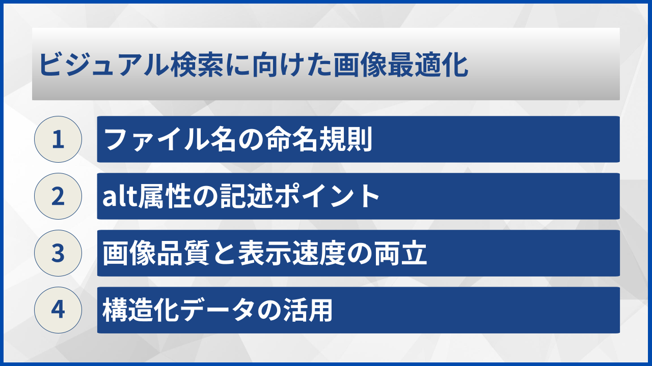 ビジュアル検索に向けた画像最適化