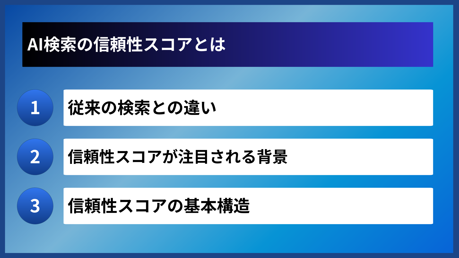 AI検索の信頼性スコアとは