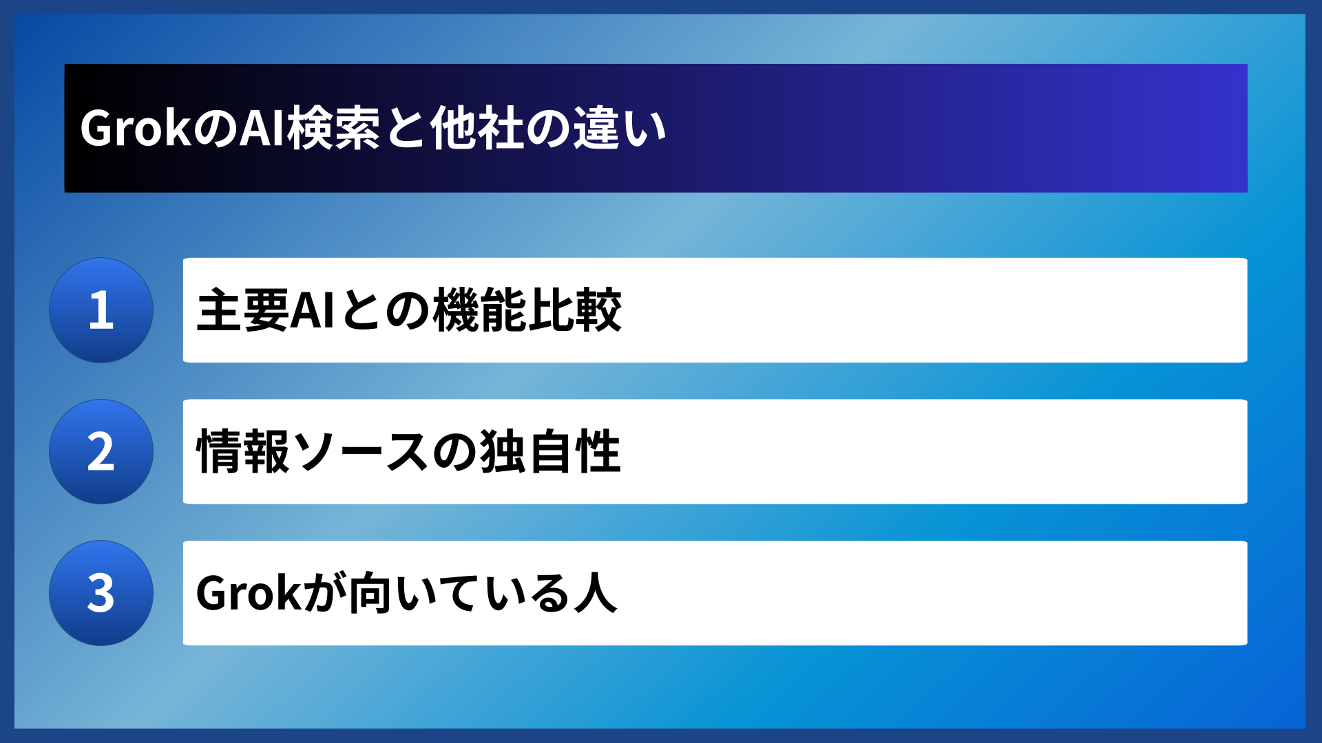GrokのAI検索と他社の違い