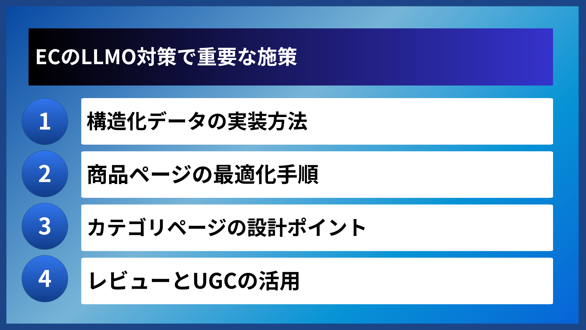 ECのLLMO対策で重要な施策