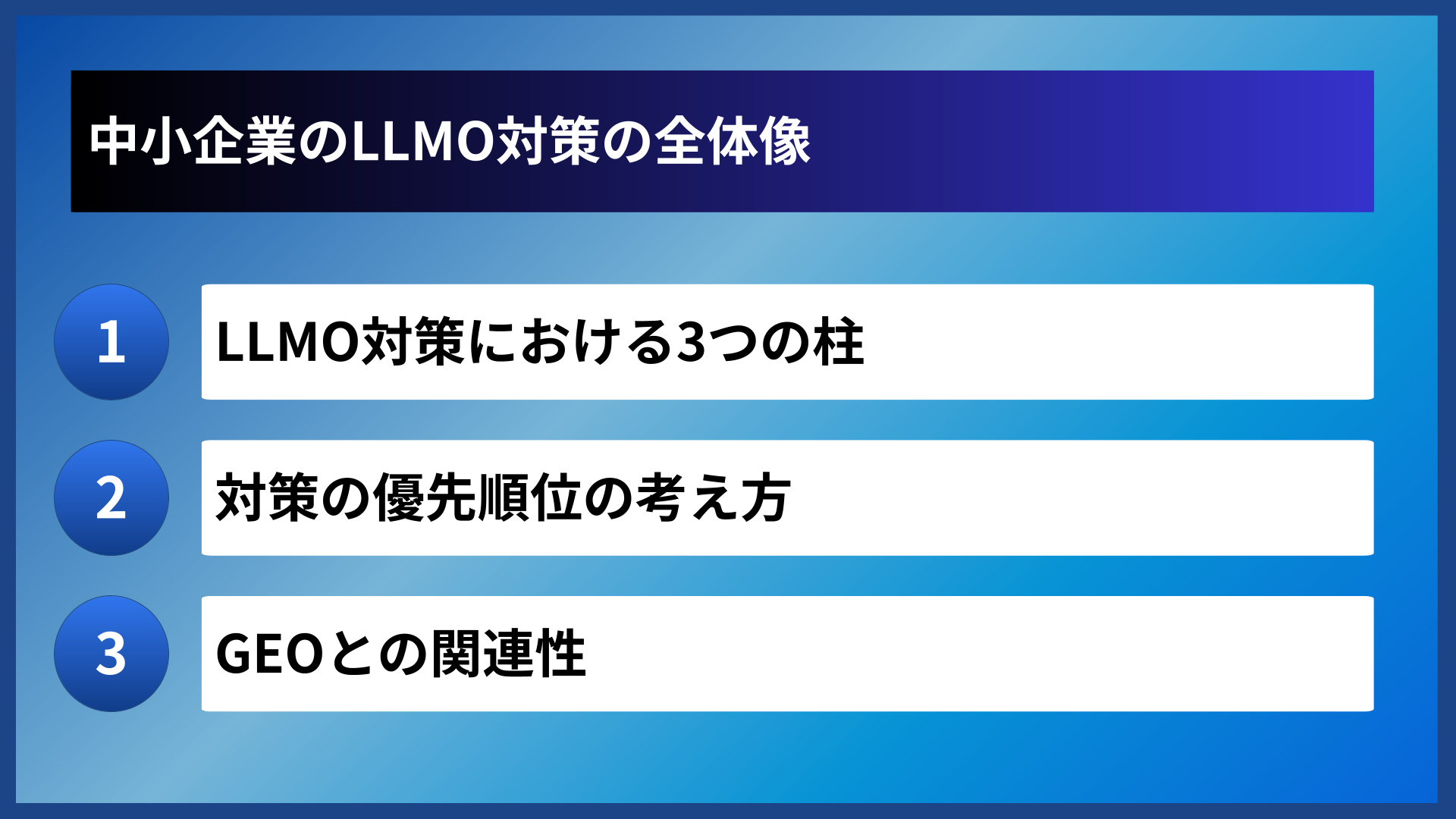 中小企業のLLMO対策の全体像