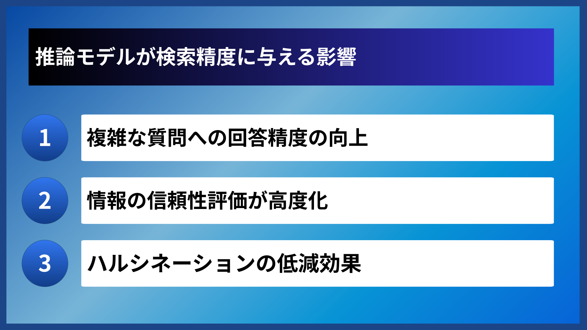推論モデルが検索精度に与える影響