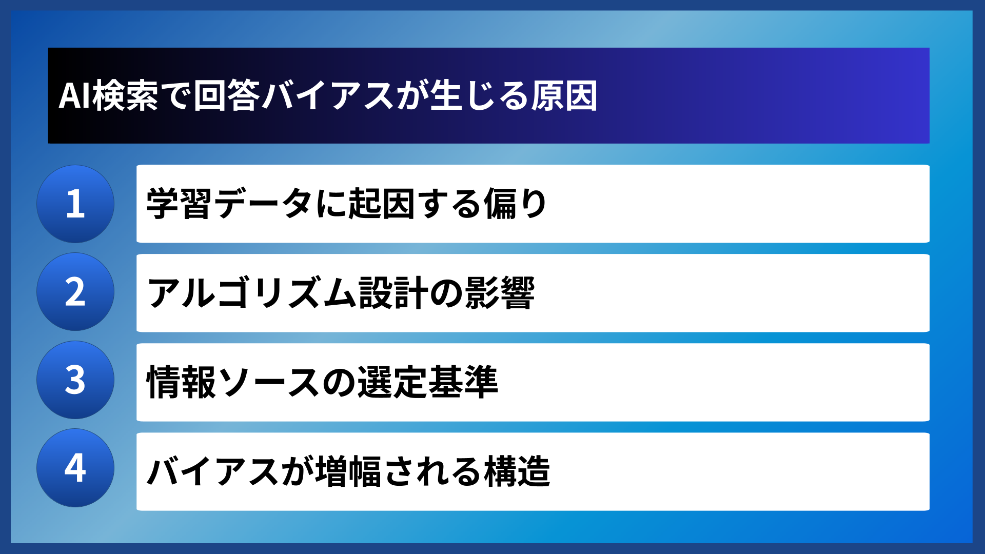 AI検索で回答バイアスが生じる原因