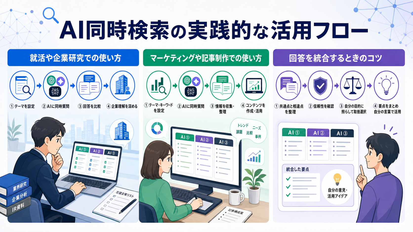 AI同時検索の実践的な活用フロー