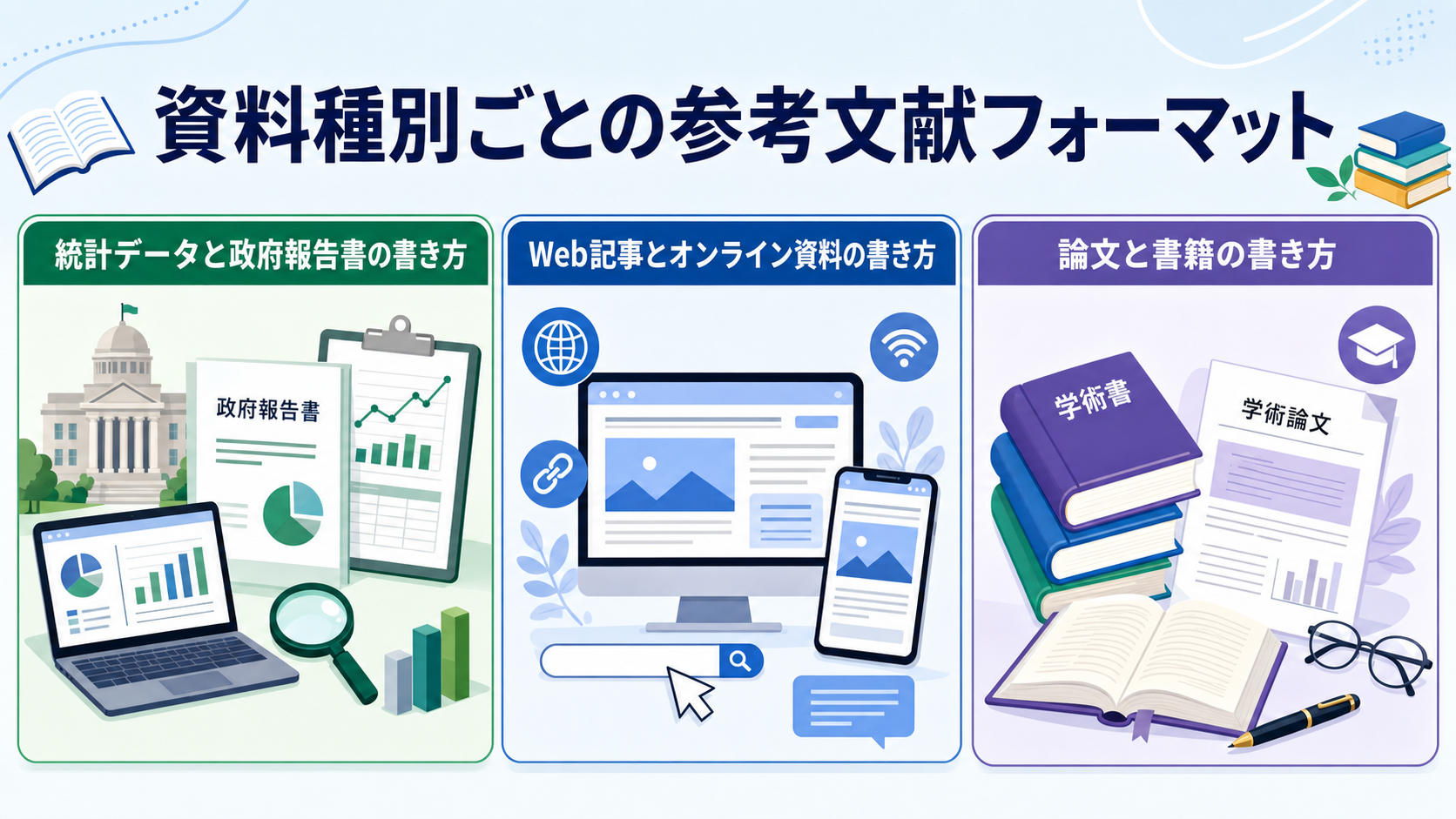 資料種別ごとの参考文献フォーマット
