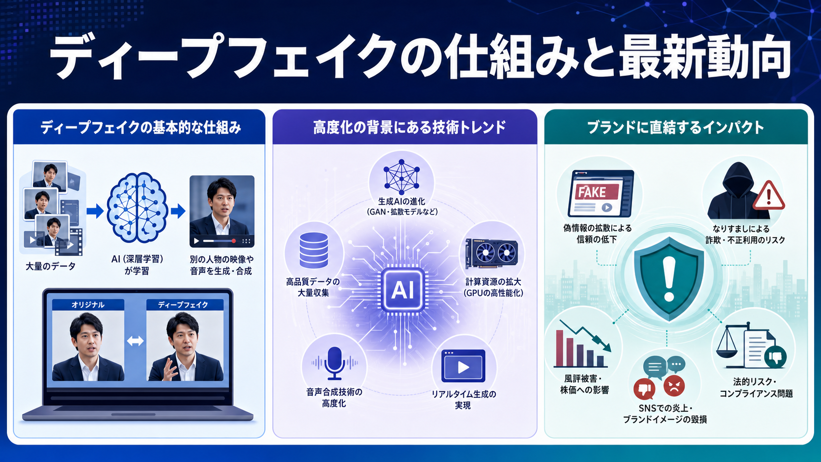 ディープフェイクの仕組みと最新動向