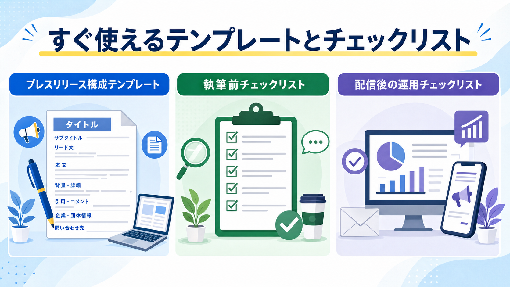 すぐ使えるテンプレートとチェックリスト