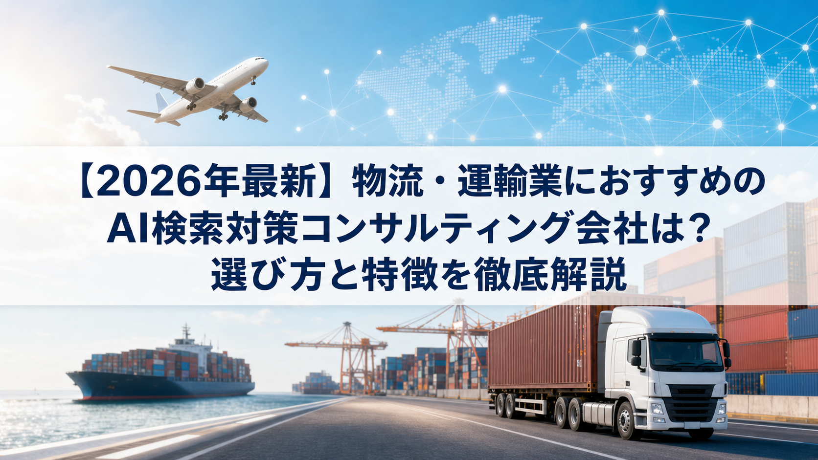 【2026年最新】物流・運輸業におすすめのAI検索対策(LLMO/GEO/AEO/AIO)コンサルティング会社は？選び方と特徴を徹底解説