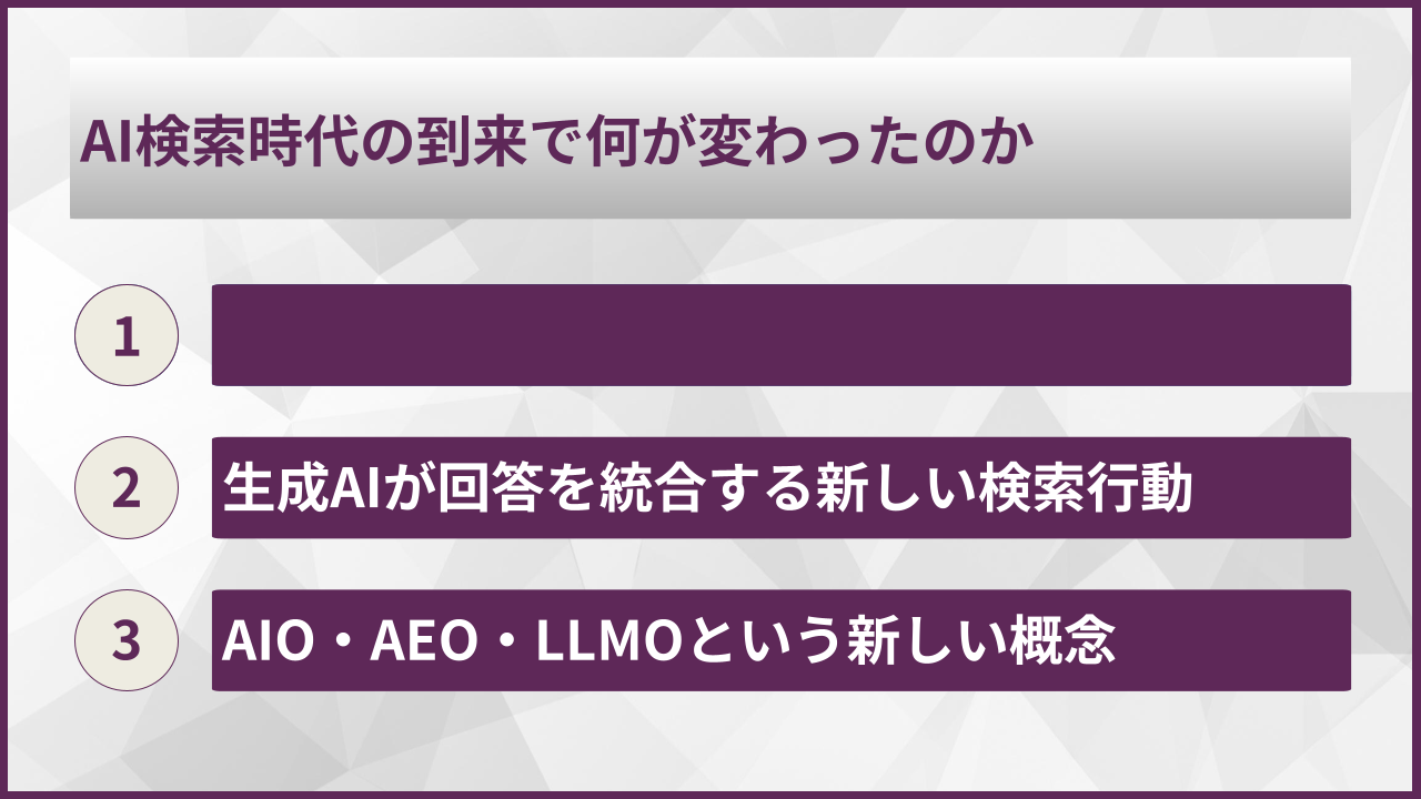 AI検索時代の到来で何が変わったのか