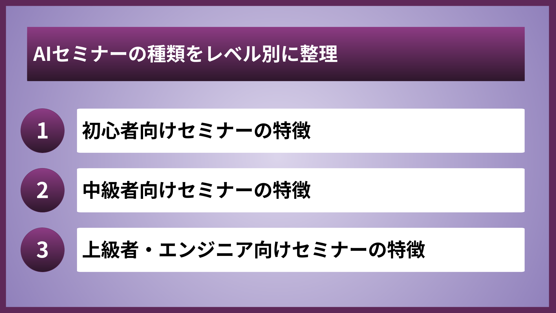 AIセミナーの種類をレベル別に整理