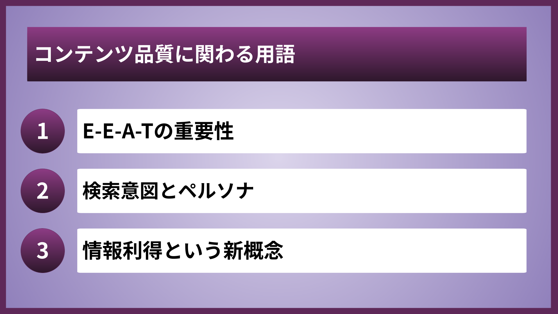 コンテンツ品質に関わる用語