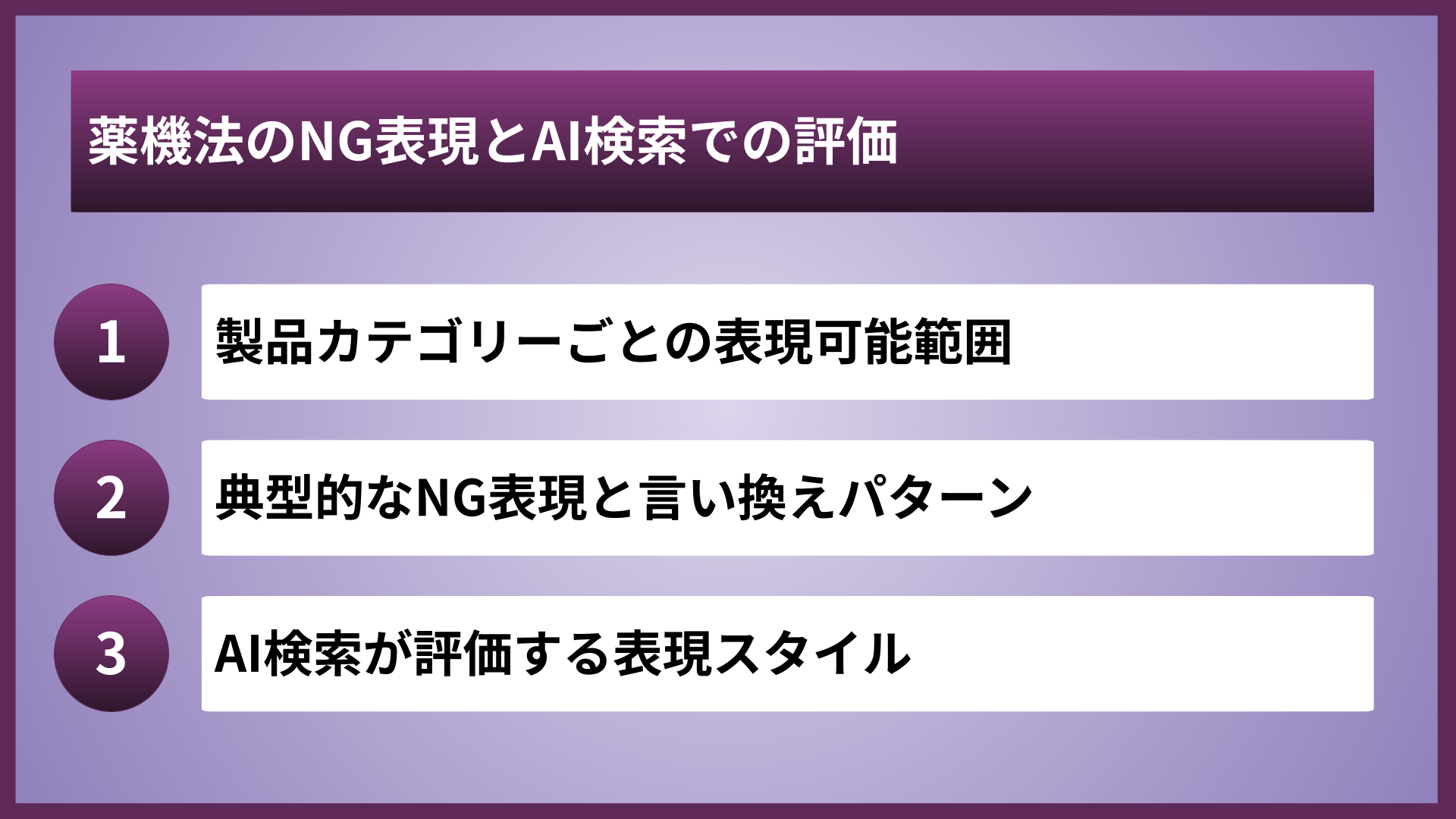 薬機法のNG表現とAI検索での評価