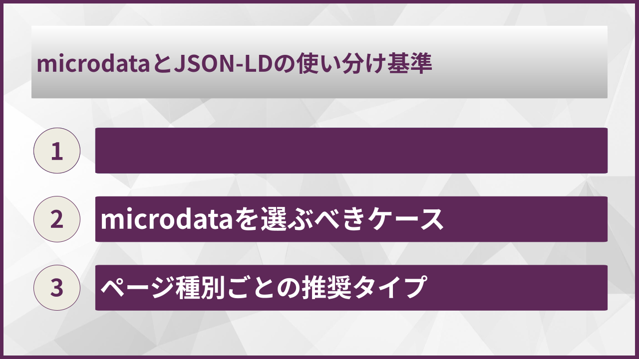 microdataとJSON-LDの使い分け基準