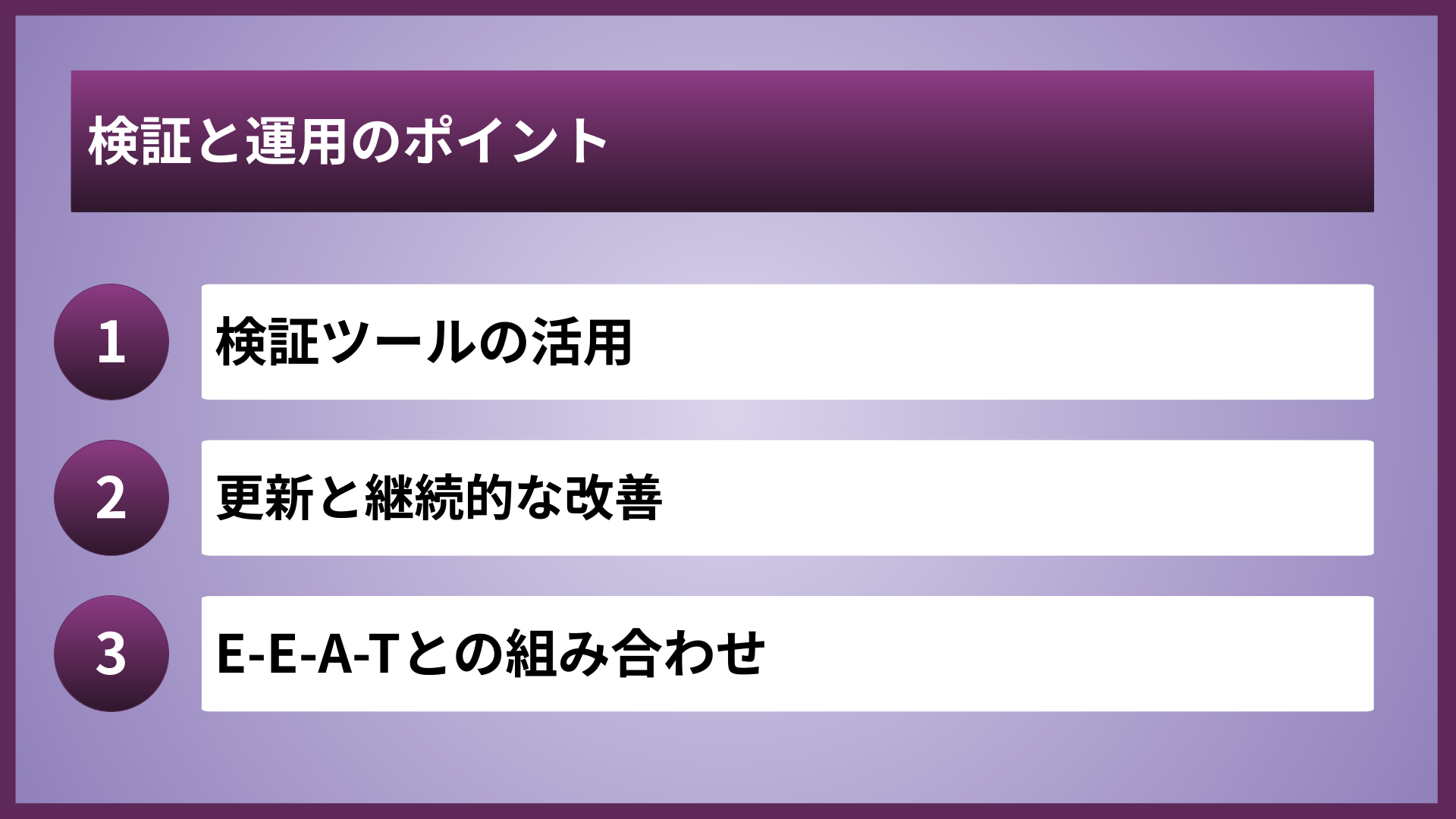 検証と運用のポイント