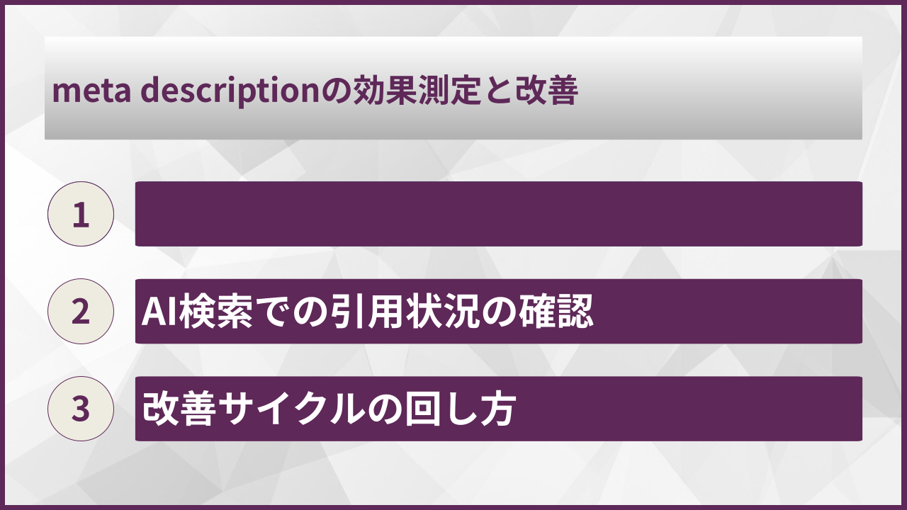 meta descriptionの効果測定と改善