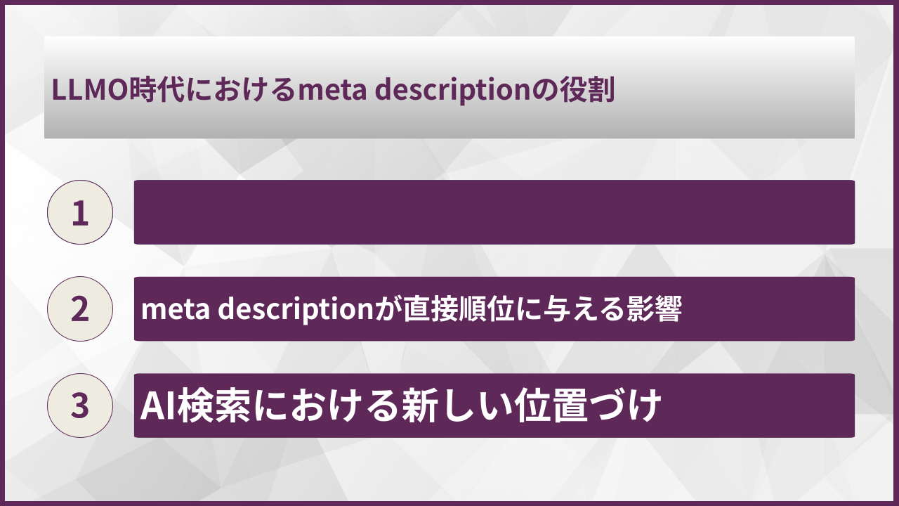 LLMO時代におけるmeta descriptionの役割