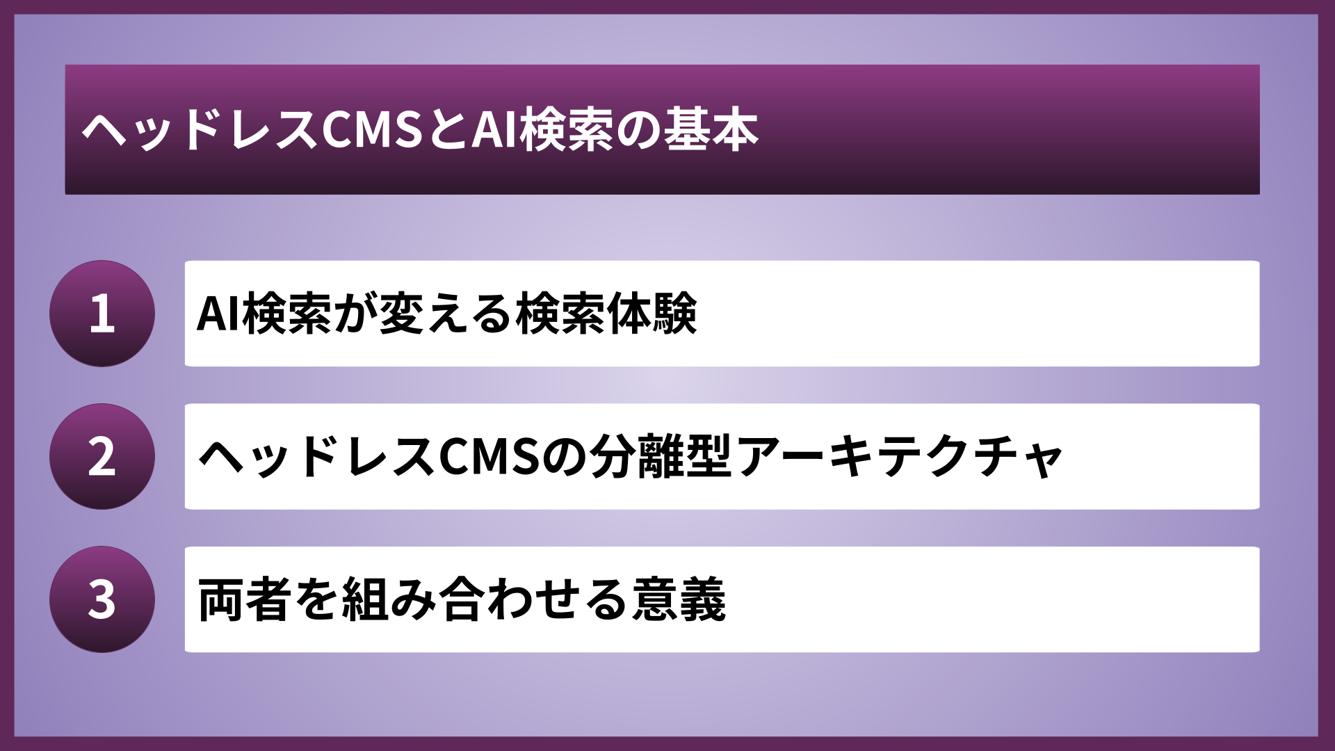 ヘッドレスCMSとAI検索の基本