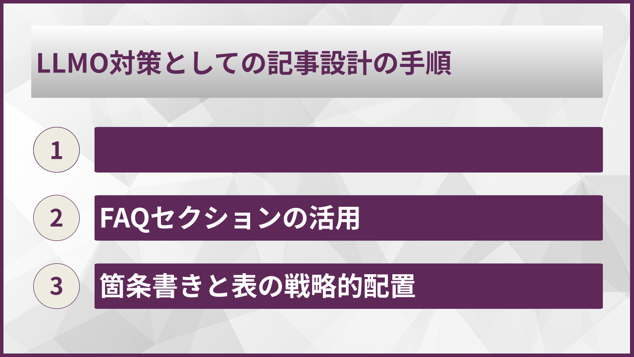 LLMO対策としての記事設計の手順