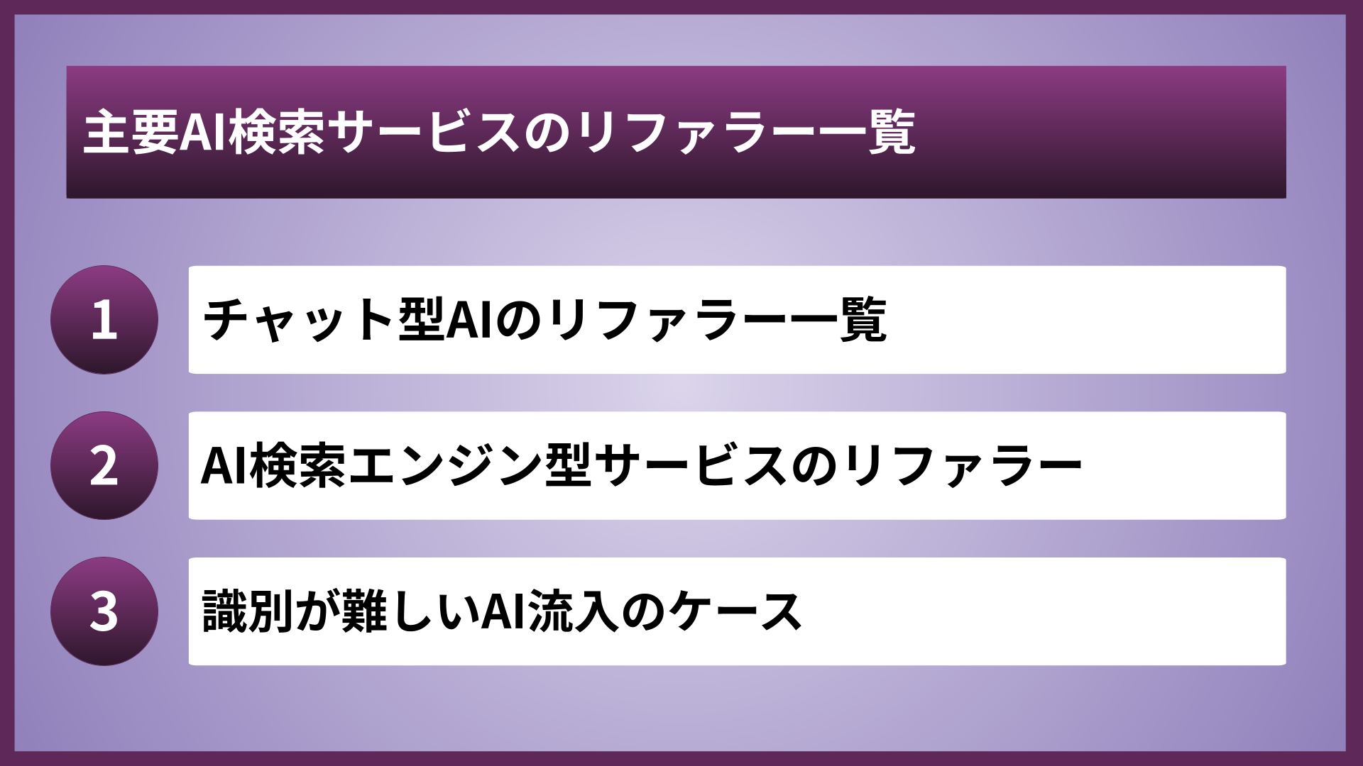 主要AI検索サービスのリファラー一覧