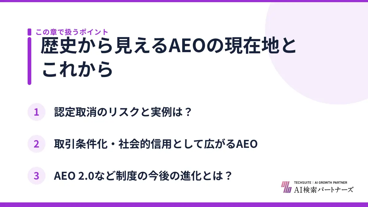 歴史から見えるAEOの現在地とこれから