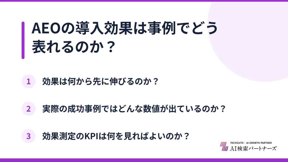 AEOの導入効果は事例でどう表れるのか?