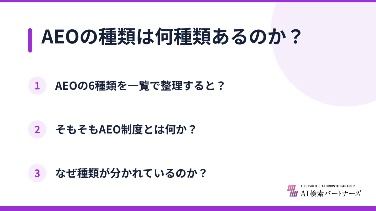 AEOの種類は何種類あるのか?