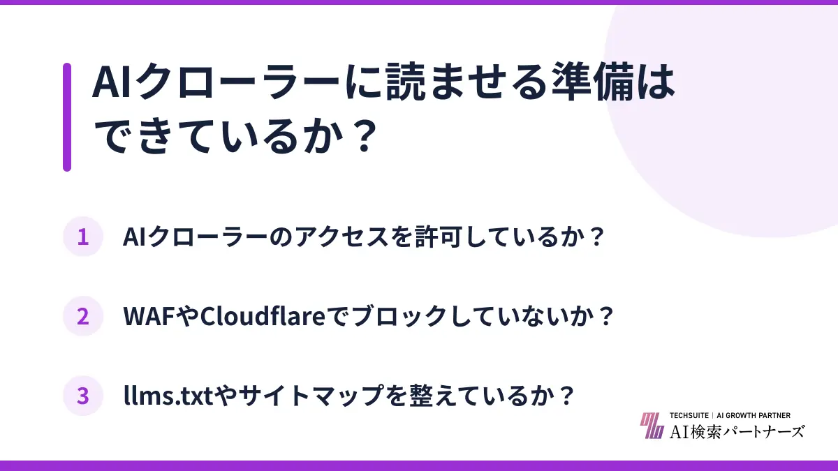 AIクローラーに読ませる準備はできているか？