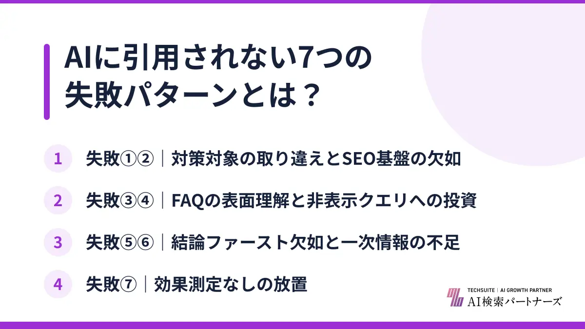 AIに引用されない7つの失敗パターンとは？