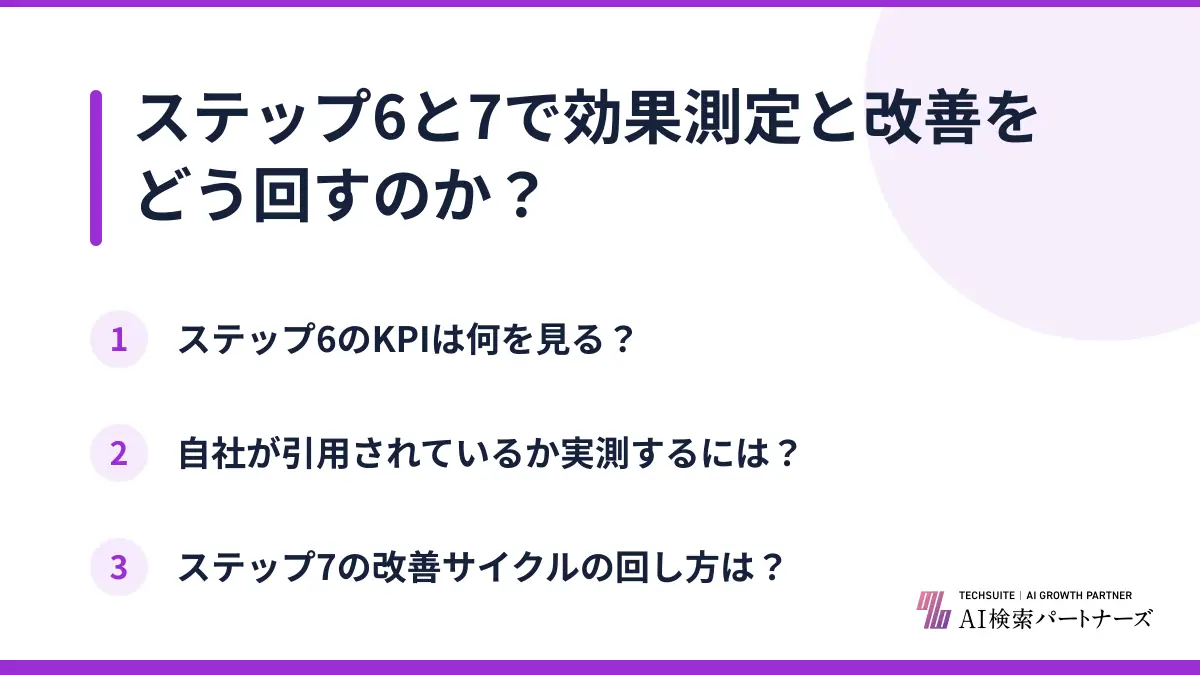 ステップ6と7で効果測定と改善をどう回すのか？