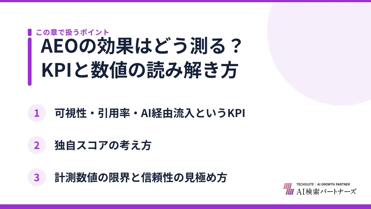 AEOの効果はどう測る？KPIと数値の読み解き方