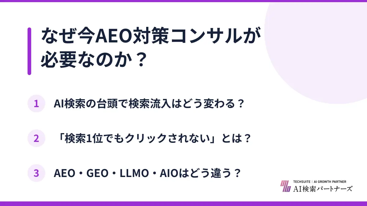 なぜ今AEO対策コンサルが必要なのか？