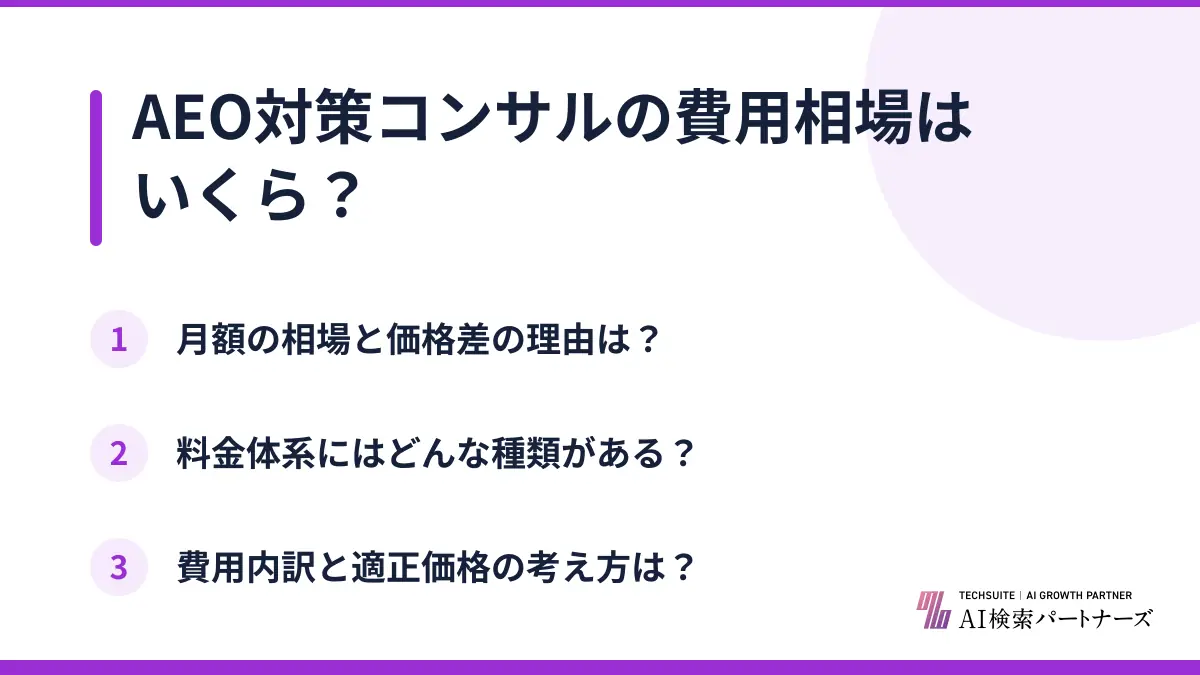 AEO対策コンサルの費用相場はいくら？