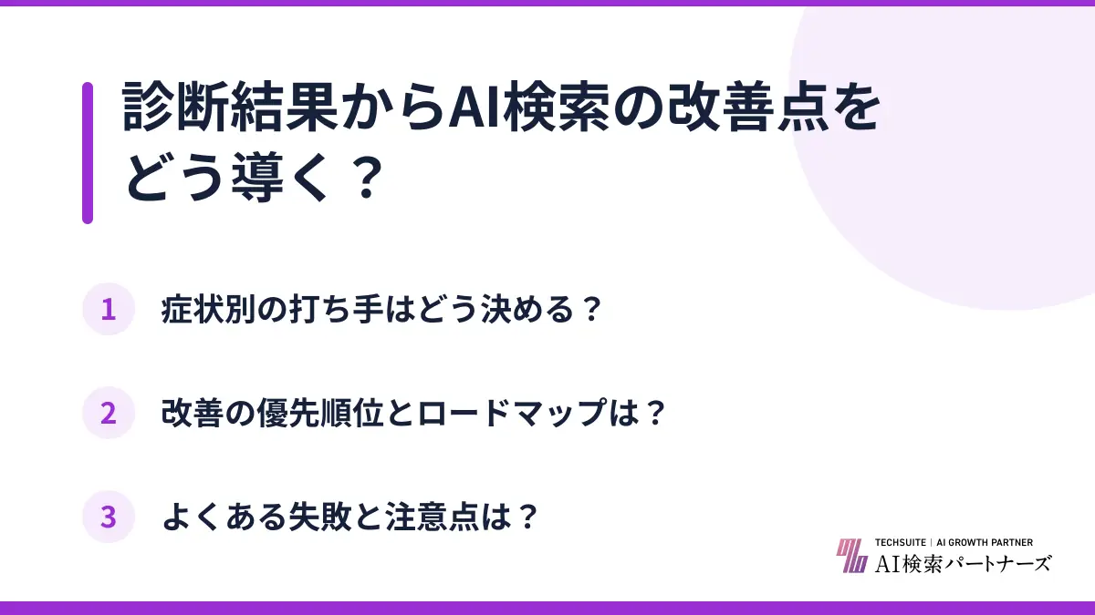 診断結果からAI検索の改善点をどう導く？